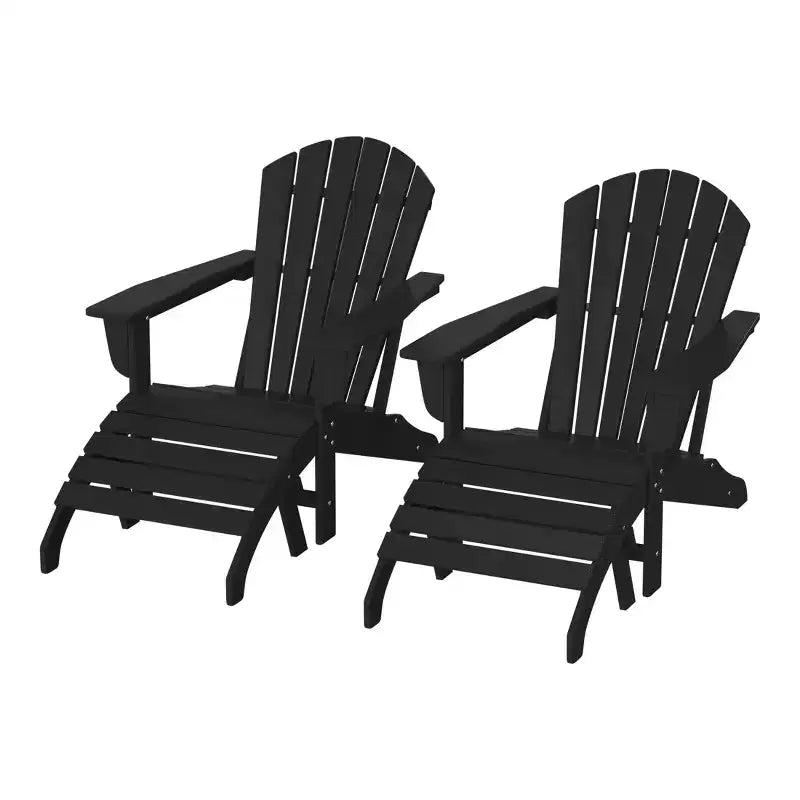 WestinTrends Dylan Sedie Adirondack da Esterno in HDPE con Pouf (Set Conversazione da 4 Pezzi)