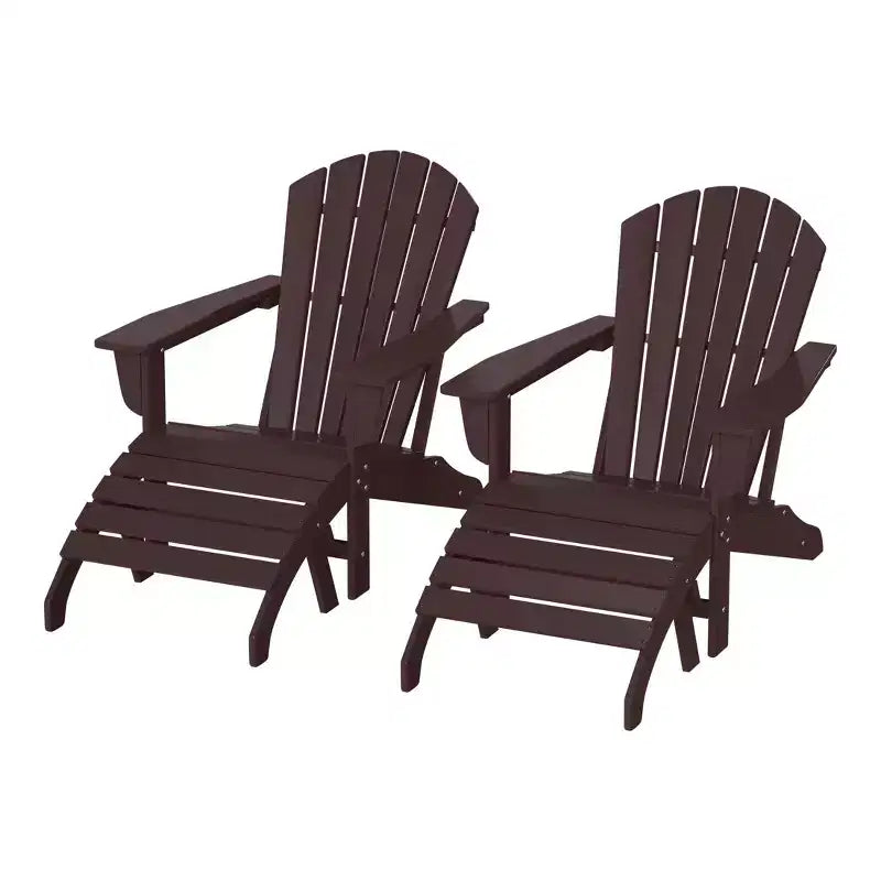 WestinTrends Dylan Sedie Adirondack da Esterno in HDPE con Pouf (Set Conversazione da 4 Pezzi)