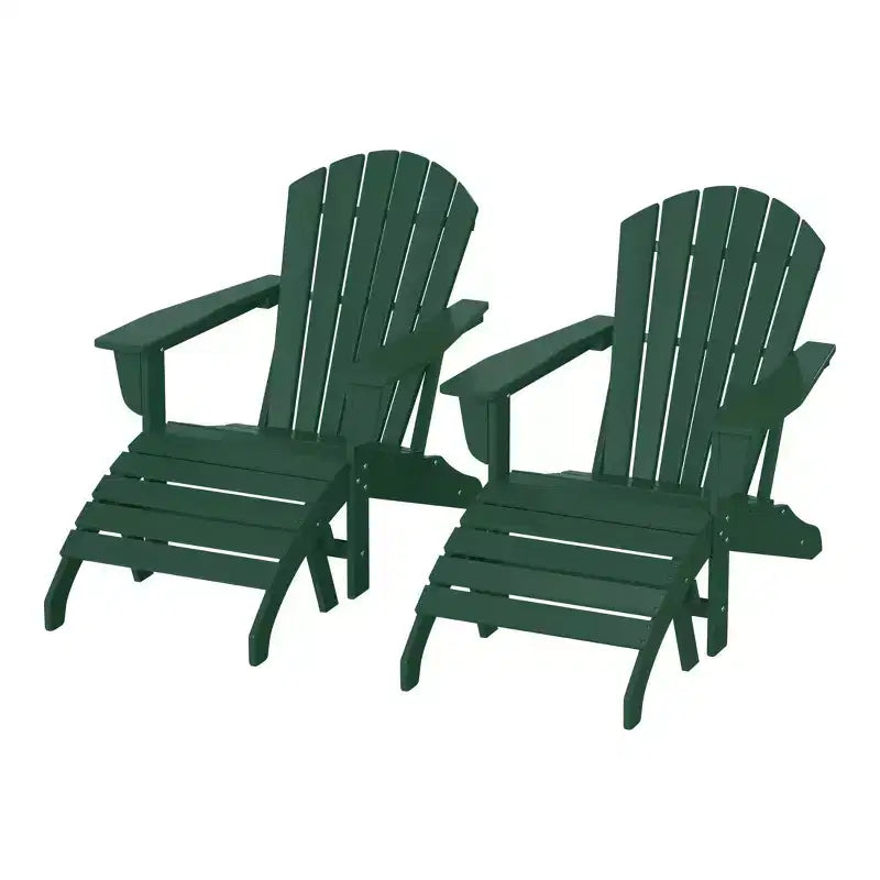 WestinTrends Dylan Sedie Adirondack da Esterno in HDPE con Pouf (Set Conversazione da 4 Pezzi)