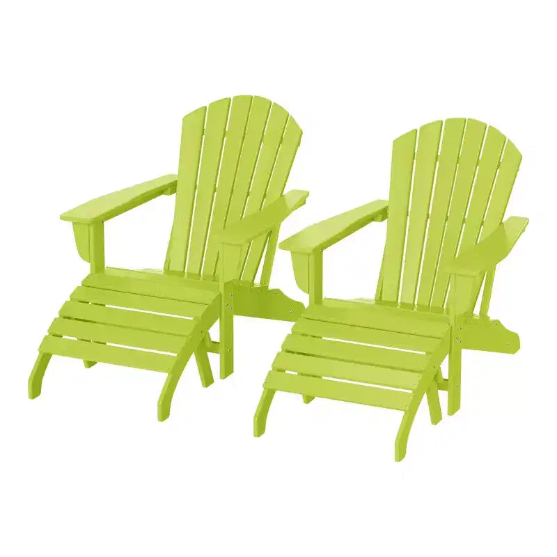 WestinTrends Dylan Sedie Adirondack da Esterno in HDPE con Pouf (Set Conversazione da 4 Pezzi)