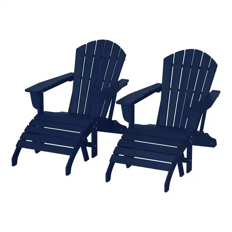 WestinTrends Dylan Sedie Adirondack da Esterno in HDPE con Pouf (Set Conversazione da 4 Pezzi)