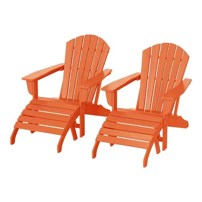 WestinTrends Dylan Sedie Adirondack da Esterno in HDPE con Pouf (Set Conversazione da 4 Pezzi)