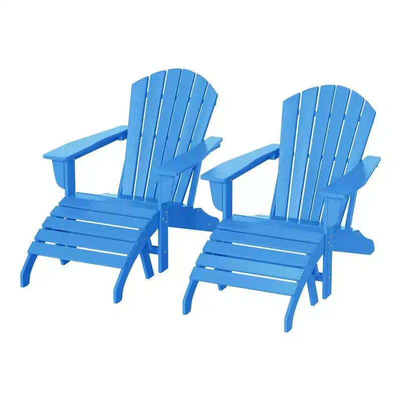 WestinTrends Dylan Sedie Adirondack da Esterno in HDPE con Pouf (Set Conversazione da 4 Pezzi)