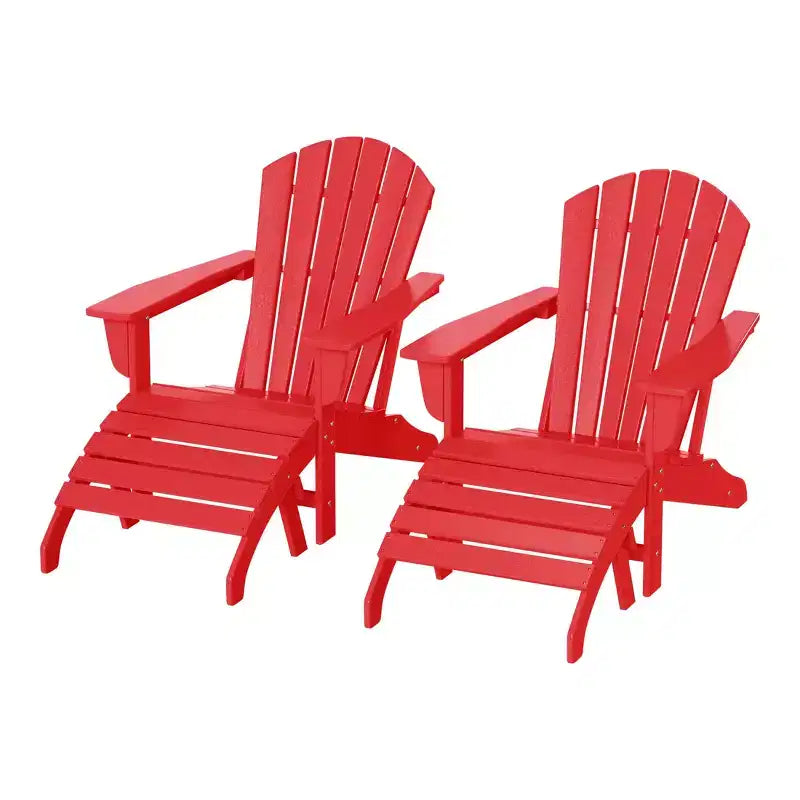 WestinTrends Dylan Sedie Adirondack da Esterno in HDPE con Pouf (Set Conversazione da 4 Pezzi)