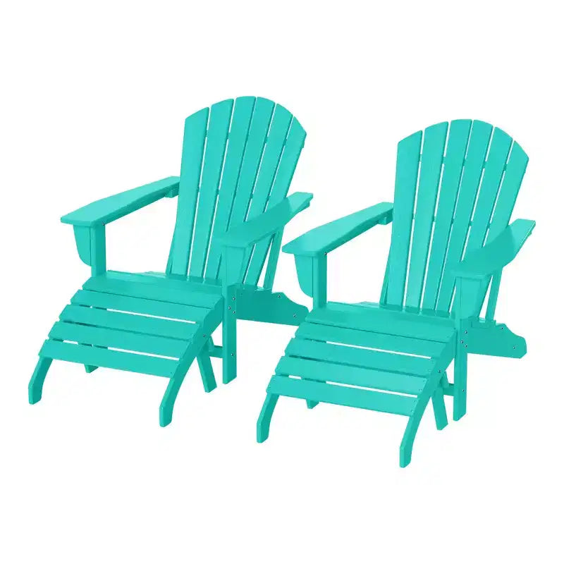 WestinTrends Dylan Sedie Adirondack da Esterno in HDPE con Pouf (Set Conversazione da 4 Pezzi)