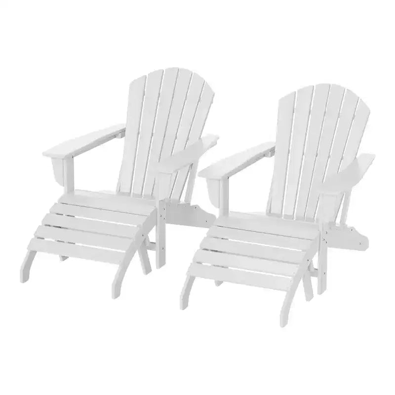 WestinTrends Dylan Sedie Adirondack da Esterno in HDPE con Pouf (Set Conversazione da 4 Pezzi)