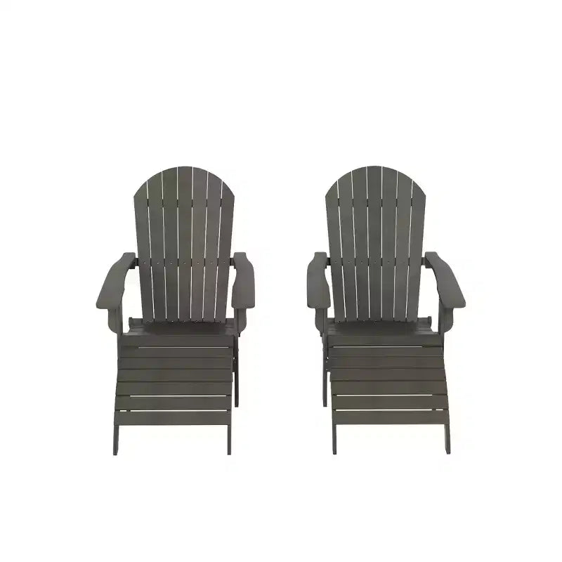 WestinTrends Toscana HIPS Sedie Adirondack Pieghevoli da Esterno per Patio con Poggiapiedi (Set Conversazione da 4 Pezzi)