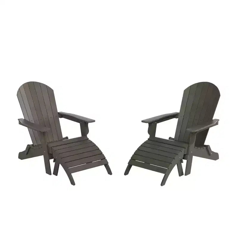 WestinTrends Toscana HIPS Sedie Adirondack Pieghevoli da Esterno per Patio con Poggiapiedi (Set Conversazione da 4 Pezzi)