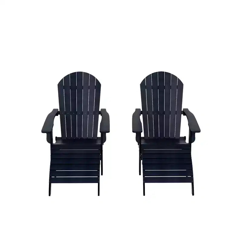 WestinTrends Toscana HIPS Sedie Adirondack Pieghevoli da Esterno per Patio con Poggiapiedi (Set Conversazione da 4 Pezzi)