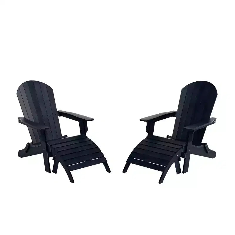 WestinTrends Toscana HIPS Sedie Adirondack Pieghevoli da Esterno per Patio con Poggiapiedi (Set Conversazione da 4 Pezzi)