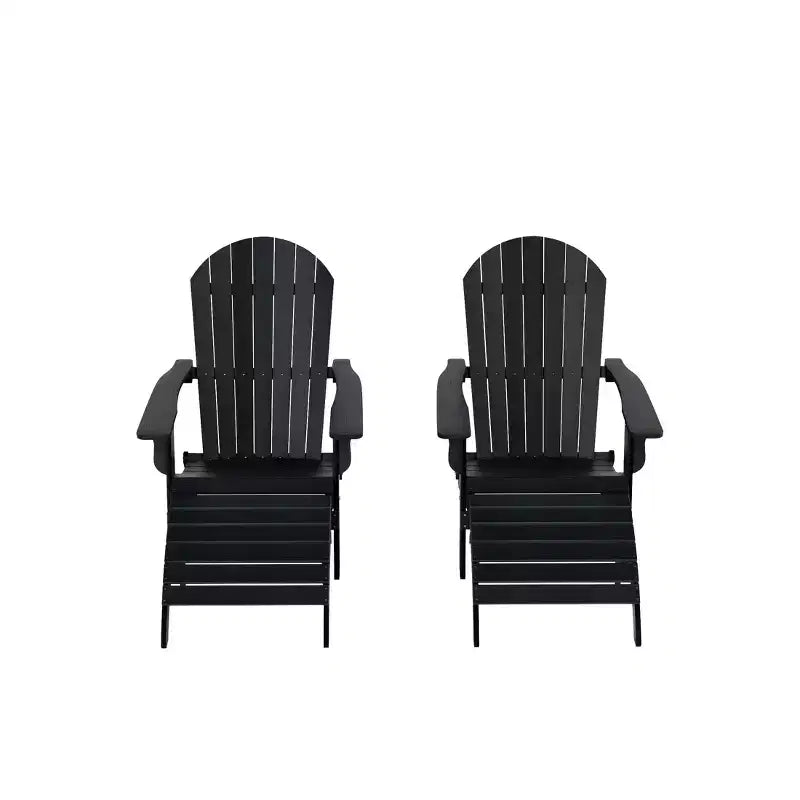 WestinTrends Toscana HIPS Sedie Adirondack Pieghevoli da Esterno per Patio con Poggiapiedi (Set Conversazione da 4 Pezzi)