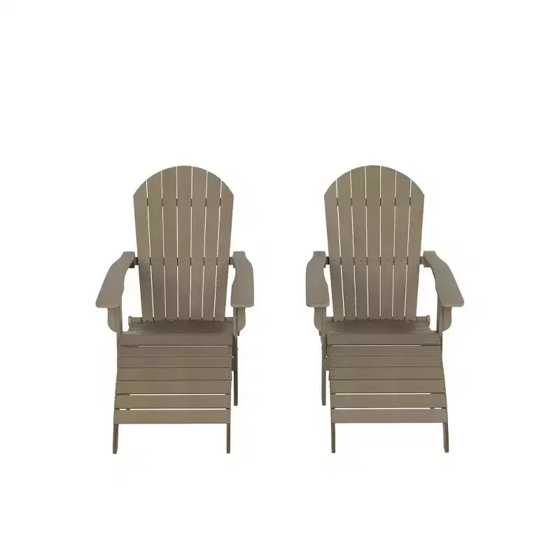 WestinTrends Toscana HIPS Sedie Adirondack Pieghevoli da Esterno per Patio con Poggiapiedi (Set Conversazione da 4 Pezzi)