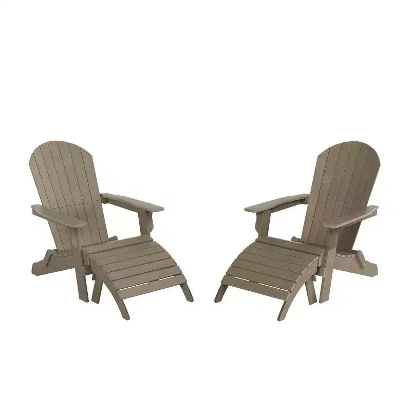 WestinTrends Toscana HIPS Sedie Adirondack Pieghevoli da Esterno per Patio con Poggiapiedi (Set Conversazione da 4 Pezzi)