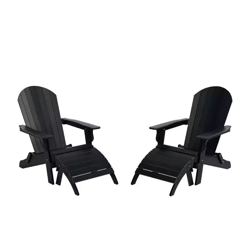 WestinTrends Toscana HIPS Sedie Adirondack Pieghevoli da Esterno per Patio con Poggiapiedi (Set Conversazione da 4 Pezzi)