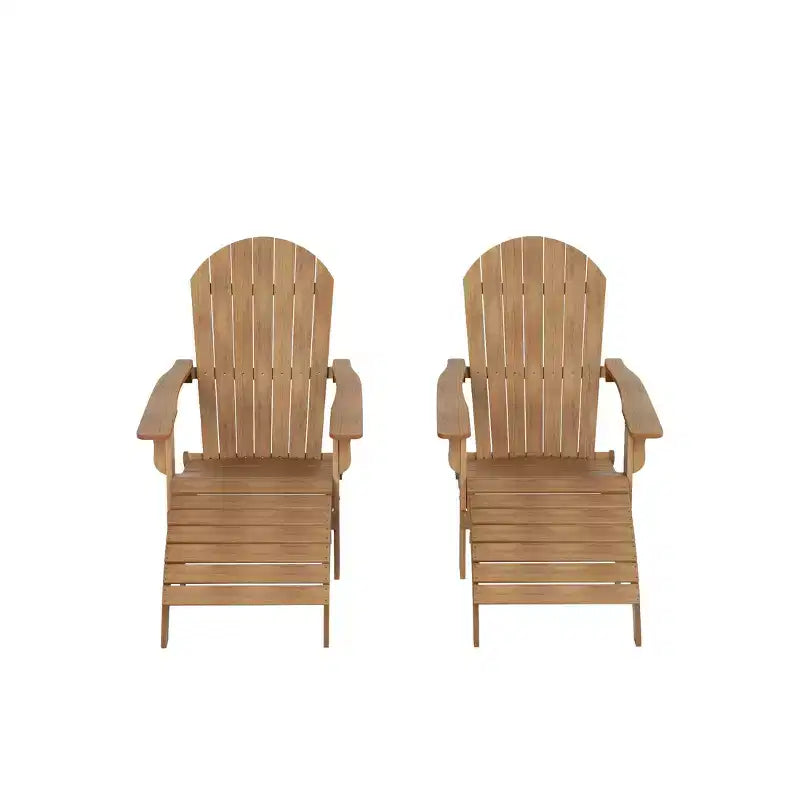 WestinTrends Toscana HIPS Sedie Adirondack Pieghevoli da Esterno per Patio con Poggiapiedi (Set Conversazione da 4 Pezzi)