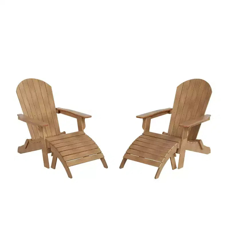 WestinTrends Toscana HIPS Sedie Adirondack Pieghevoli da Esterno per Patio con Poggiapiedi (Set Conversazione da 4 Pezzi)
