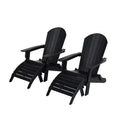 WestinTrends Toscana HIPS Sedie Adirondack Pieghevoli da Esterno per Patio con Poggiapiedi (Set Conversazione da 4 Pezzi)