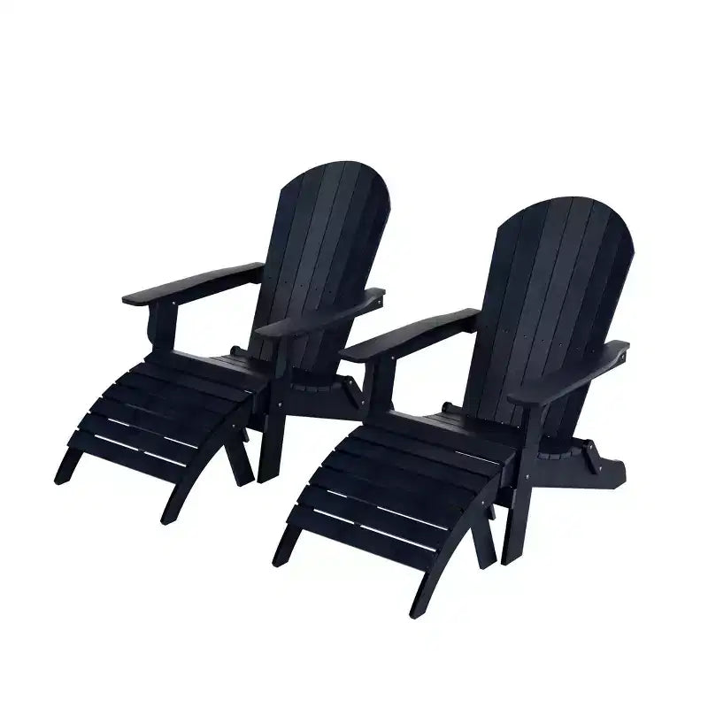 WestinTrends Toscana HIPS Sedie Adirondack Pieghevoli da Esterno per Patio con Poggiapiedi (Set Conversazione da 4 Pezzi)