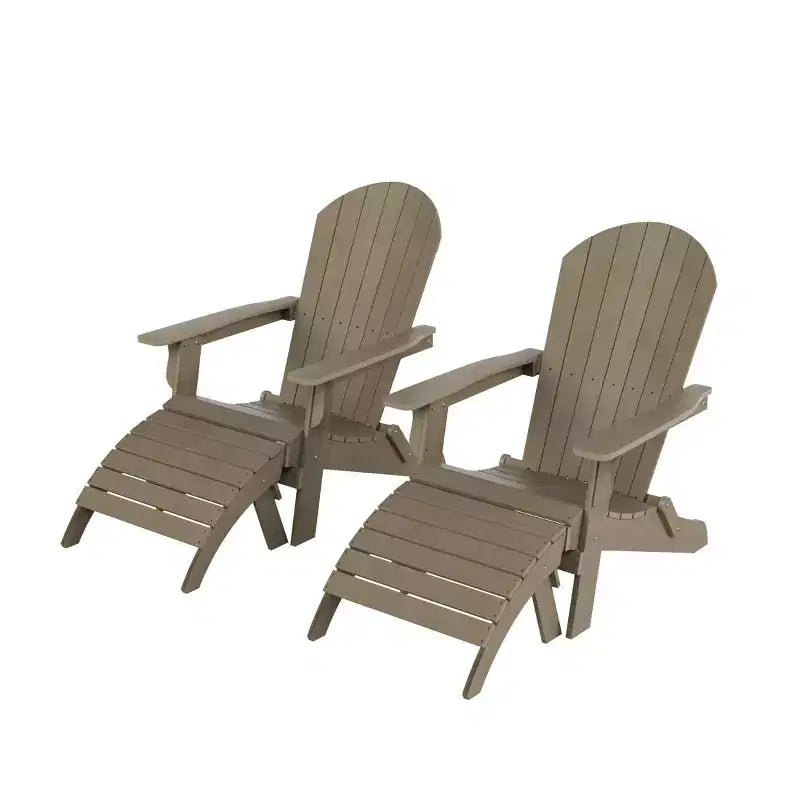 WestinTrends Toscana HIPS Sedie Adirondack Pieghevoli da Esterno per Patio con Poggiapiedi (Set Conversazione da 4 Pezzi)