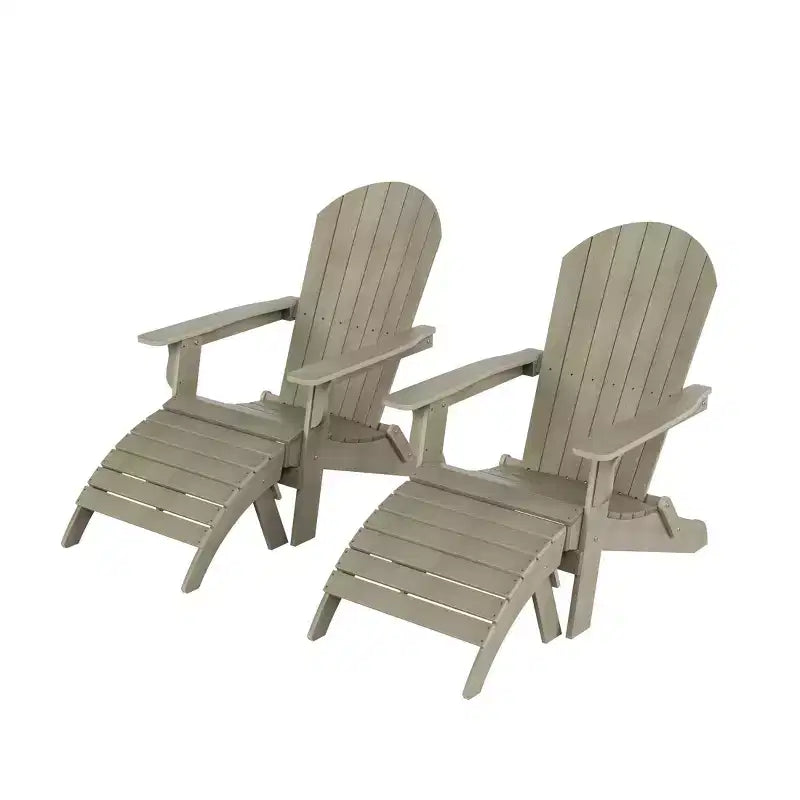 WestinTrends Toscana HIPS Sedie Adirondack Pieghevoli da Esterno per Patio con Poggiapiedi (Set Conversazione da 4 Pezzi)