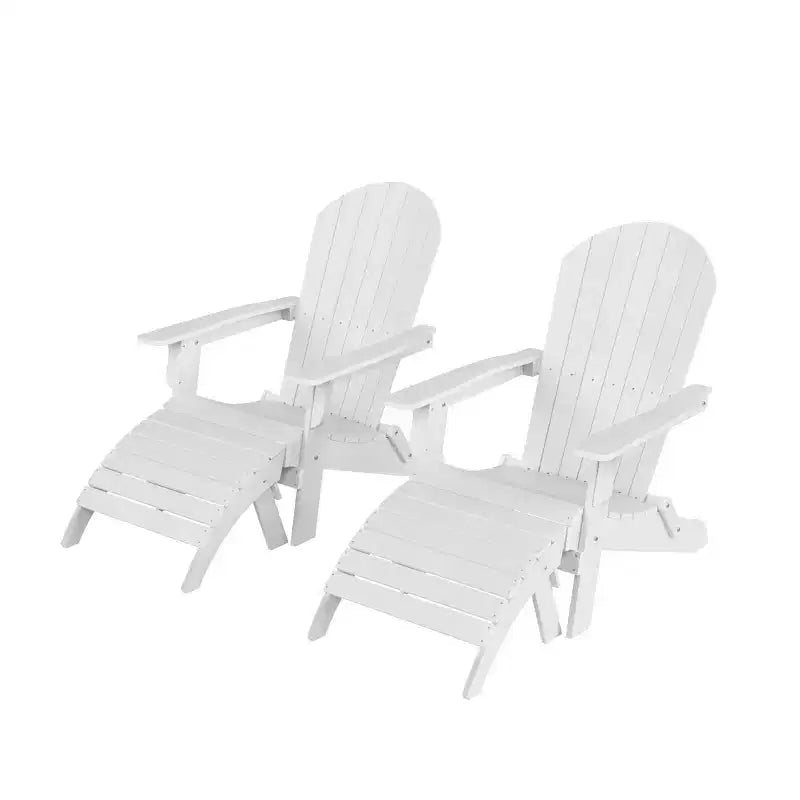 WestinTrends Toscana HIPS Sedie Adirondack Pieghevoli da Esterno per Patio con Poggiapiedi (Set Conversazione da 4 Pezzi)