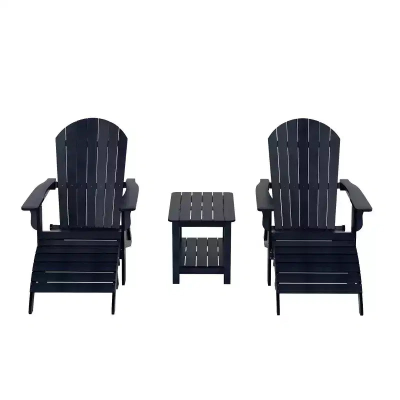 WestinTrends Tuscany HIPS - Set da conversazione da 5 pezzi per esterni con poltrone Adirondack pieghevoli, poggiapiedi e tavolino laterale