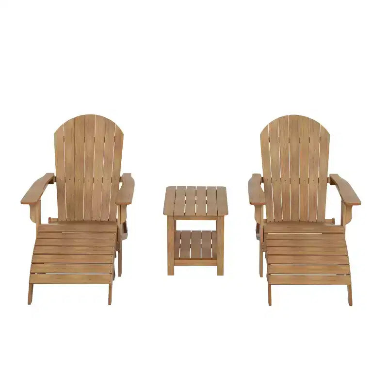 WestinTrends Tuscany HIPS - Set da conversazione da 5 pezzi per esterni con poltrone Adirondack pieghevoli, poggiapiedi e tavolino laterale