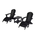 WestinTrends Tuscany HIPS Outdoor Patio Folding Adirondack Chairs with Ottomans and Side Table (5-Piece Conversation Set)