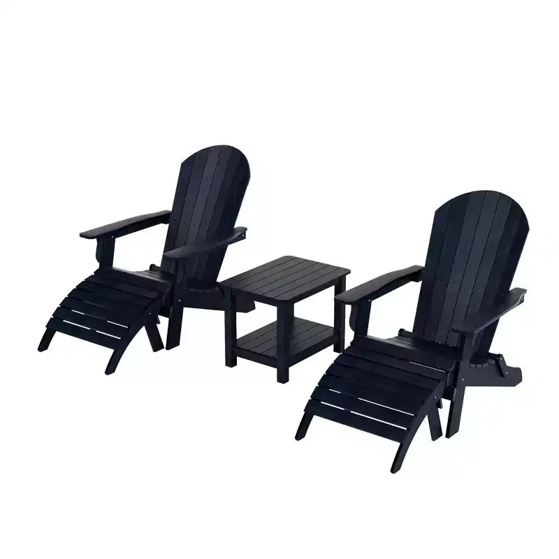 WestinTrends Tuscany HIPS - Set da conversazione da 5 pezzi per esterni con poltrone Adirondack pieghevoli, poggiapiedi e tavolino laterale