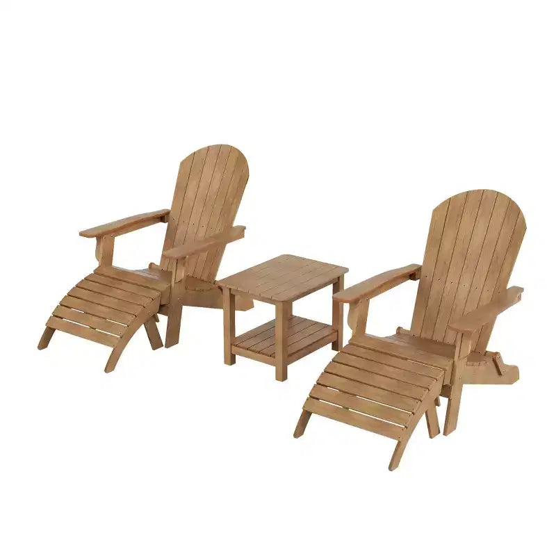 WestinTrends Tuscany HIPS - Set da conversazione da 5 pezzi per esterni con poltrone Adirondack pieghevoli, poggiapiedi e tavolino laterale