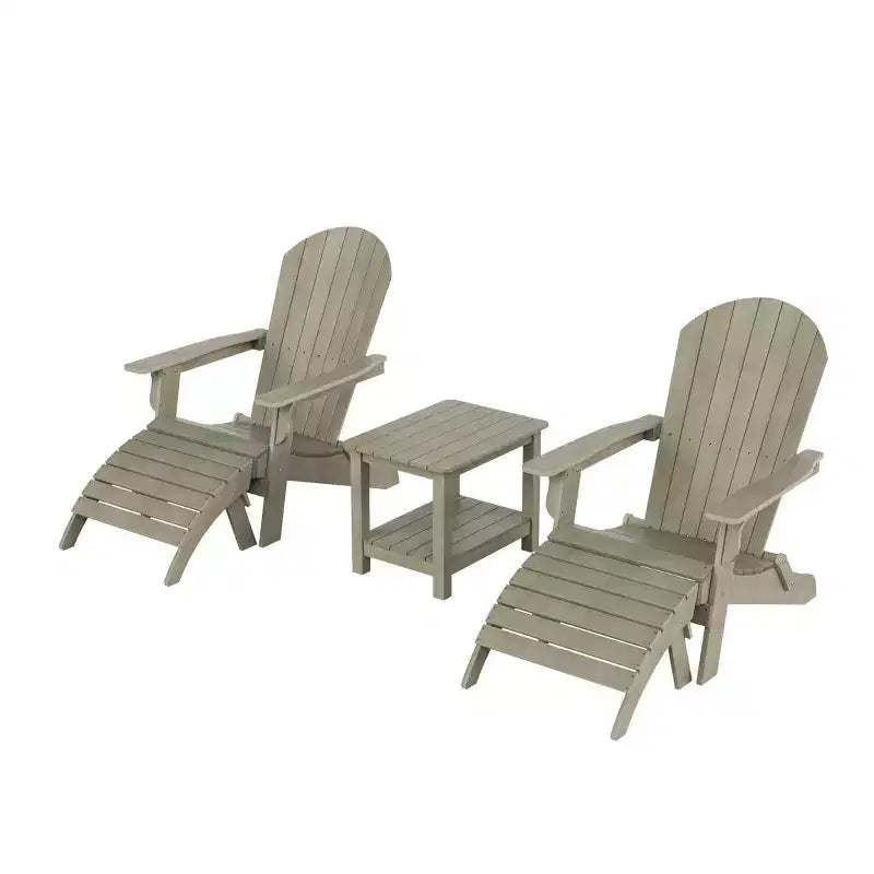 WestinTrends Tuscany HIPS - Set da conversazione da 5 pezzi per esterni con poltrone Adirondack pieghevoli, poggiapiedi e tavolino laterale