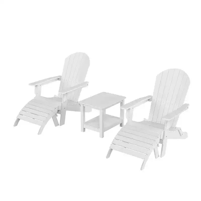 WestinTrends Tuscany HIPS - Set da conversazione da 5 pezzi per esterni con poltrone Adirondack pieghevoli, poggiapiedi e tavolino laterale