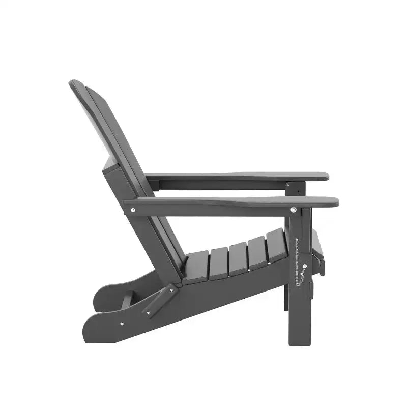 WestinTrends Malibu Set pieghevole da esterno 3 pezzi in HDPE: sedia Adirondack con ottomana e tavolino laterale