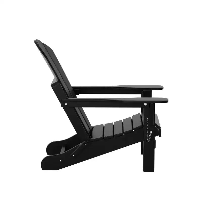 WestinTrends Malibu Set pieghevole da esterno 3 pezzi in HDPE: sedia Adirondack con ottomana e tavolino laterale