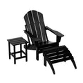 WestinTrends Malibu Set pieghevole da esterno 3 pezzi in HDPE: sedia Adirondack con ottomana e tavolino laterale