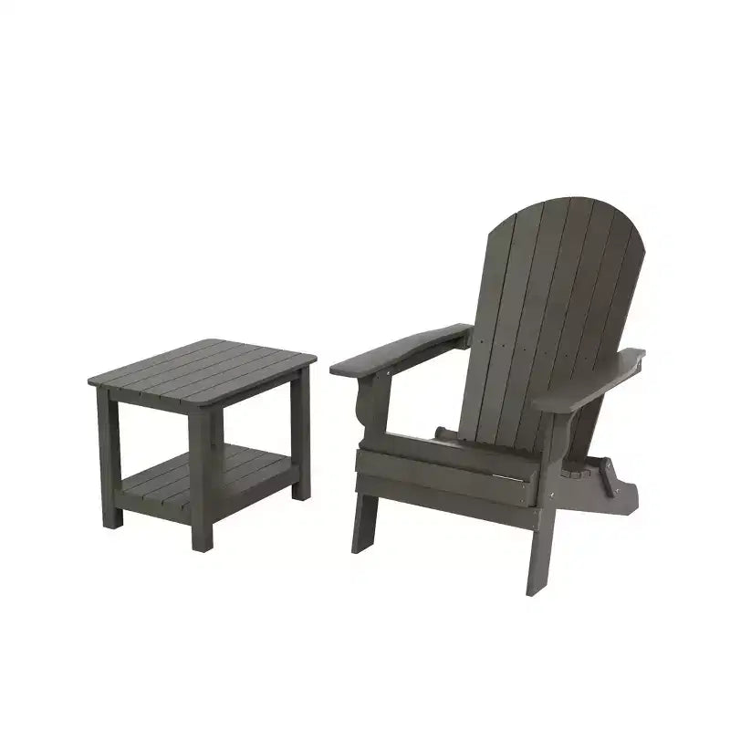 Fauteuil Adirondack pliable Tuscany HIPS pour l'extérieur avec table d'appoint (ensemble 2 pièces) de WestinTrends