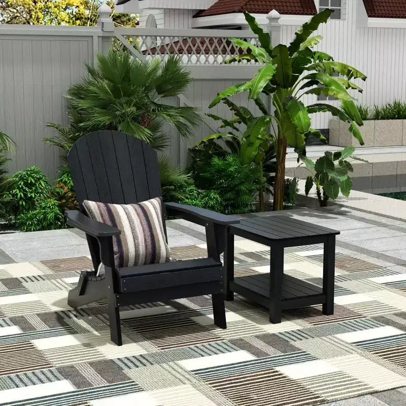 Fauteuil Adirondack pliable Tuscany HIPS pour l'extérieur avec table d'appoint (ensemble 2 pièces) de WestinTrends