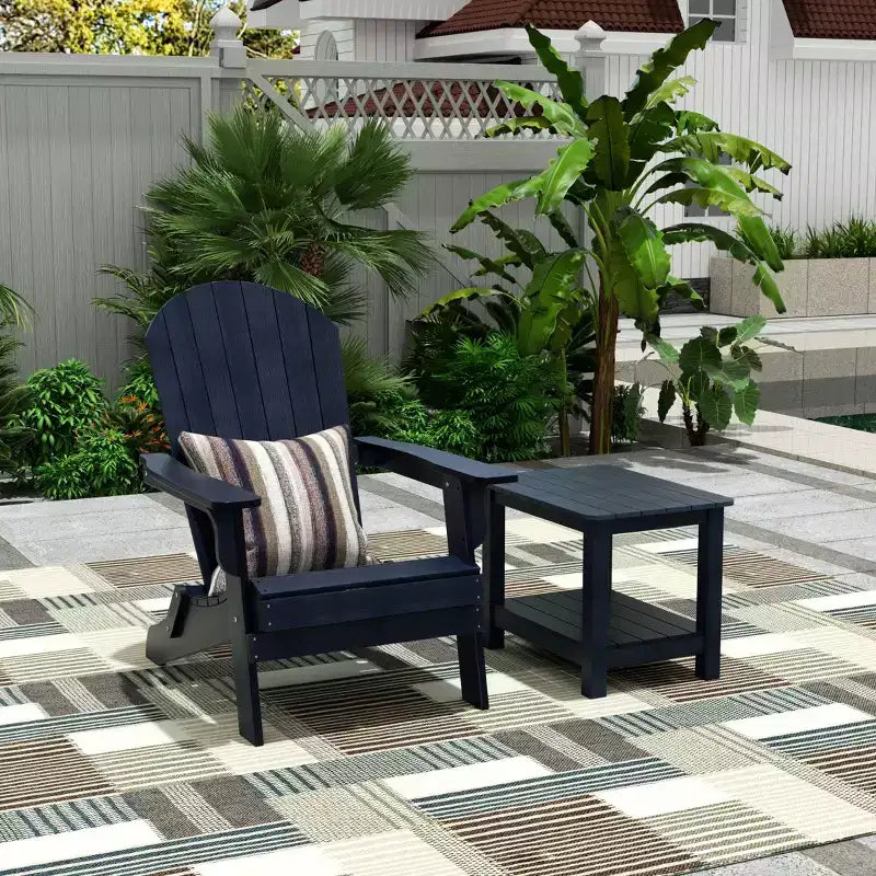 Fauteuil Adirondack pliable Tuscany HIPS pour l'extérieur avec table d'appoint (ensemble 2 pièces) de WestinTrends