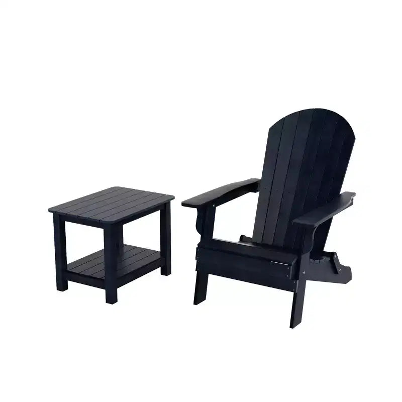 Fauteuil Adirondack pliable Tuscany HIPS pour l'extérieur avec table d'appoint (ensemble 2 pièces) de WestinTrends