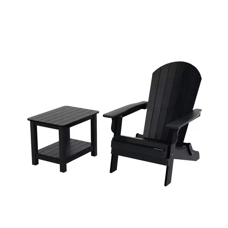 Fauteuil Adirondack pliable Tuscany HIPS pour l'extérieur avec table d'appoint (ensemble 2 pièces) de WestinTrends