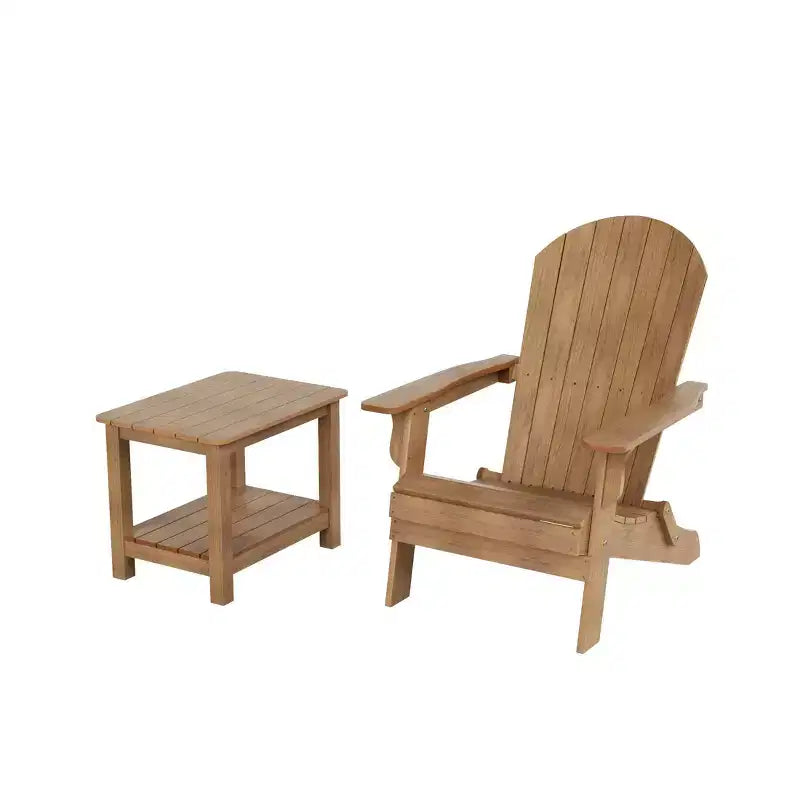 Fauteuil Adirondack pliable Tuscany HIPS pour l'extérieur avec table d'appoint (ensemble 2 pièces) de WestinTrends
