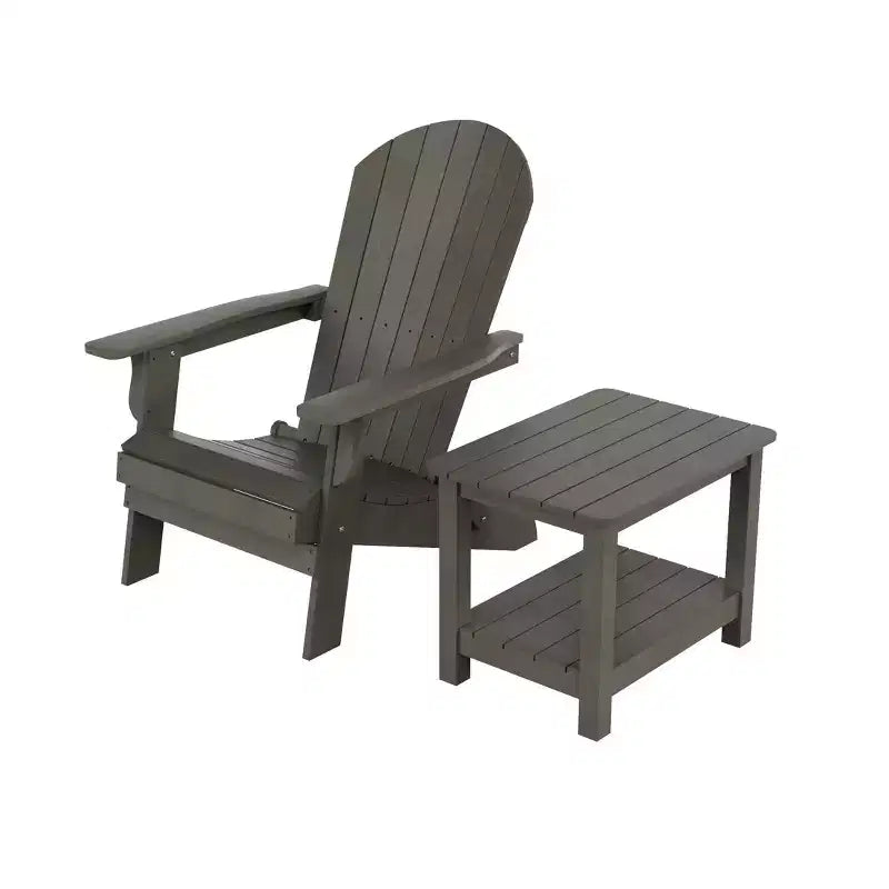 WestinTrends Tuscany HIPS Sedia Pieghevole Adirondack da Esterno per Patio con Tavolino (Set da 2 Pezzi)