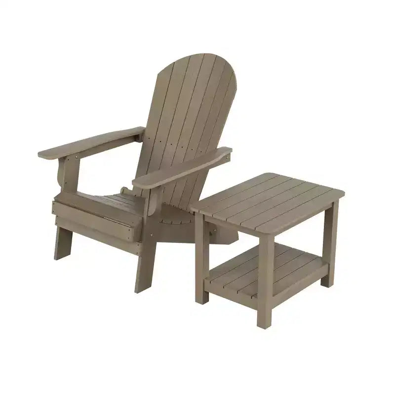 WestinTrends Tuscany HIPS Sedia Pieghevole Adirondack da Esterno per Patio con Tavolino (Set da 2 Pezzi)