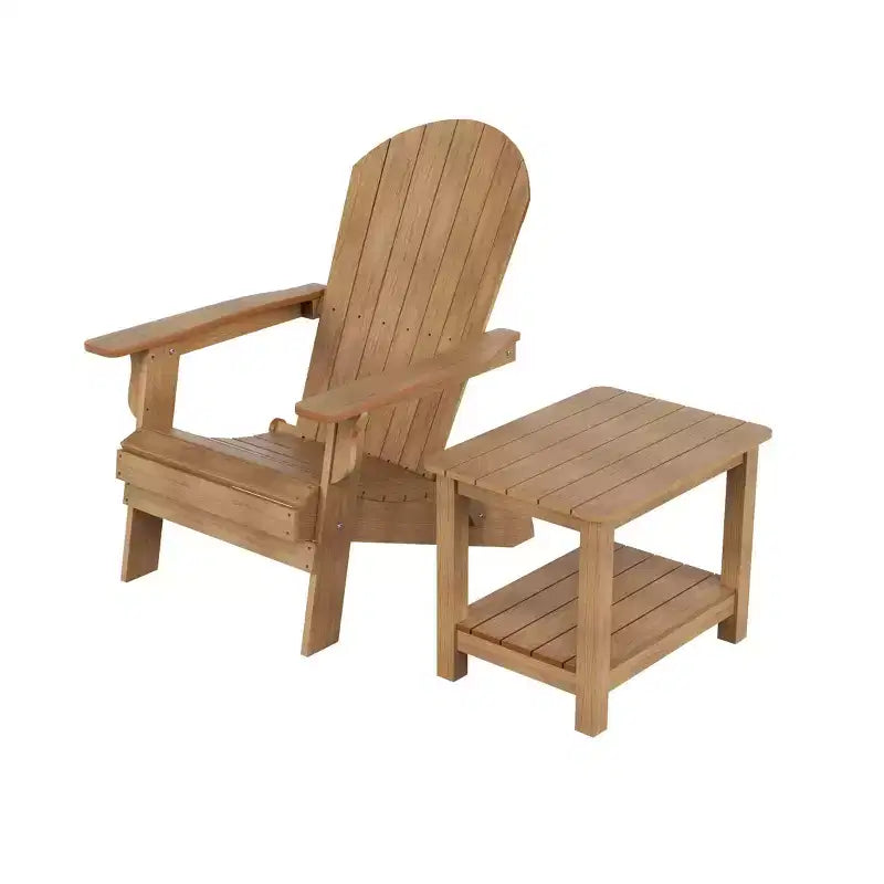WestinTrends Tuscany HIPS Sedia Pieghevole Adirondack da Esterno per Patio con Tavolino (Set da 2 Pezzi)