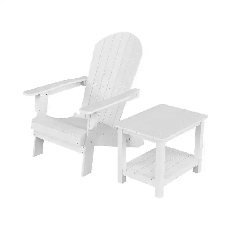 WestinTrends Tuscany HIPS Sedia Pieghevole Adirondack da Esterno per Patio con Tavolino (Set da 2 Pezzi)