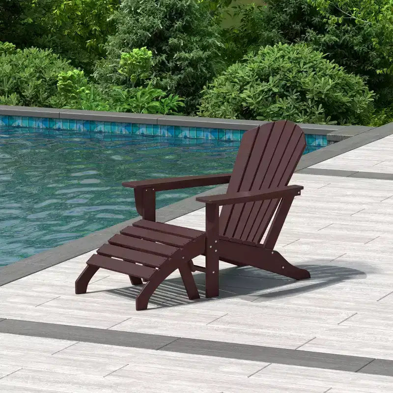WestinTrends Dylan Sedia Adirondack da Esterno in HDPE con Pouf (Set da 2 Pezzi)