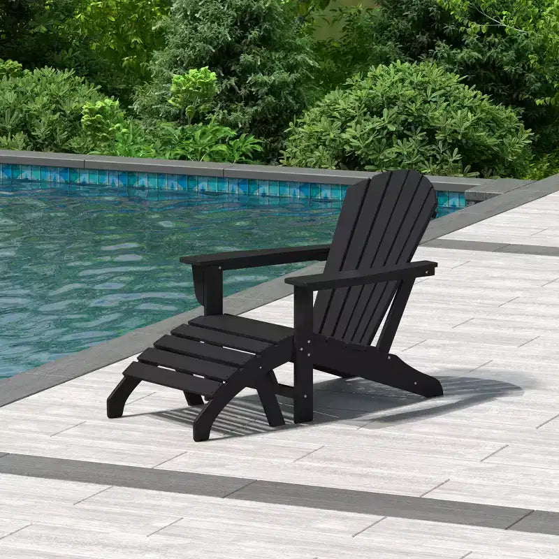 WestinTrends Dylan Sedia Adirondack da Esterno in HDPE con Pouf (Set da 2 Pezzi)