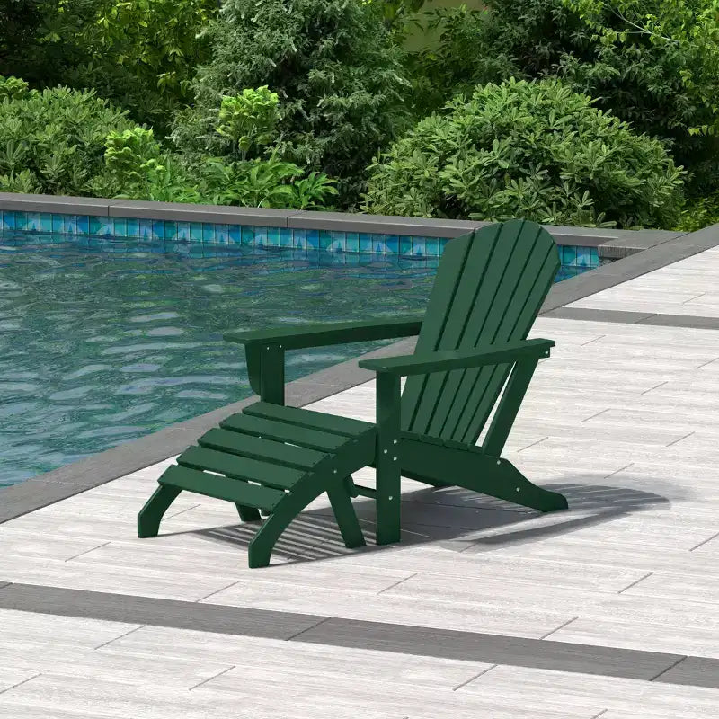 WestinTrends Dylan Sedia Adirondack da Esterno in HDPE con Pouf (Set da 2 Pezzi)
