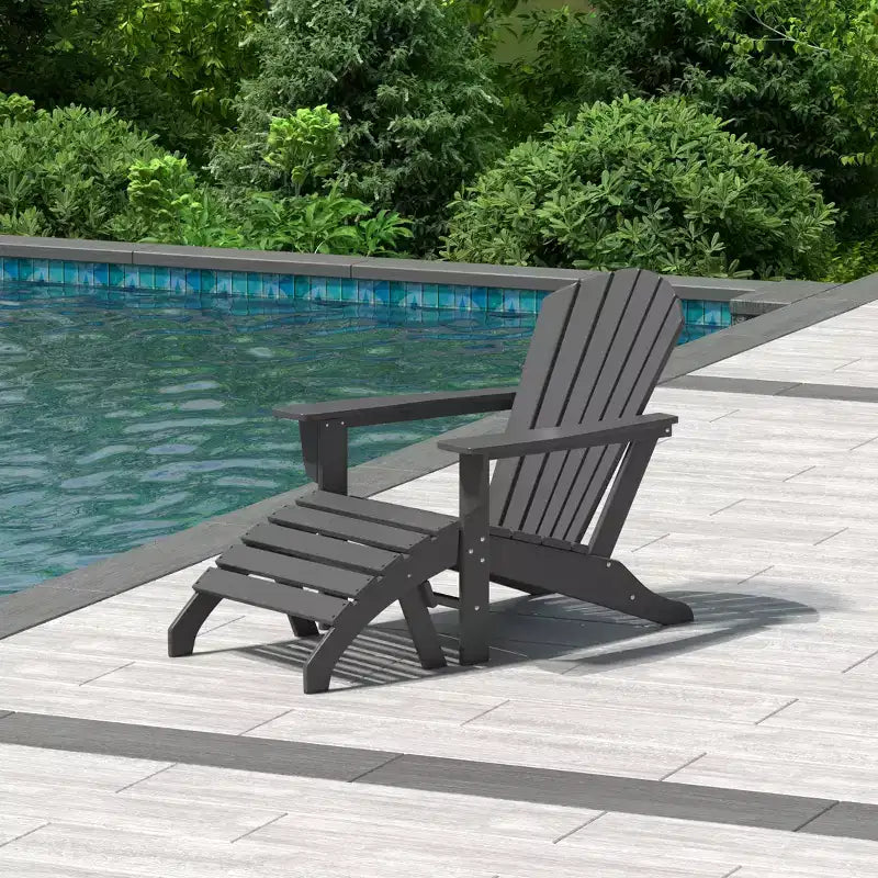 WestinTrends Dylan Sedia Adirondack da Esterno in HDPE con Pouf (Set da 2 Pezzi)