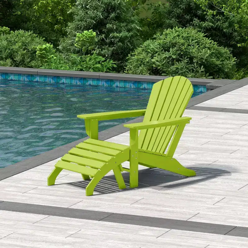 WestinTrends Dylan Sedia Adirondack da Esterno in HDPE con Pouf (Set da 2 Pezzi)